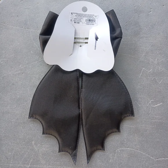 2/$10 Gothic Black Satin Bow with Bat Wing Tails - Picture 5 of 6